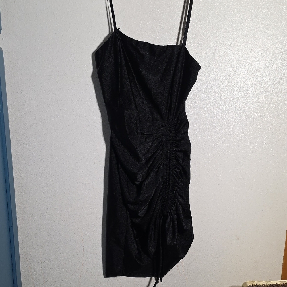 Elegant Asymmetrical Black Dress